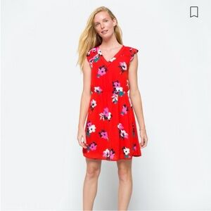 41 Hawthorn Midnight Scallop Detail Red Floral Stitch Fix Dress